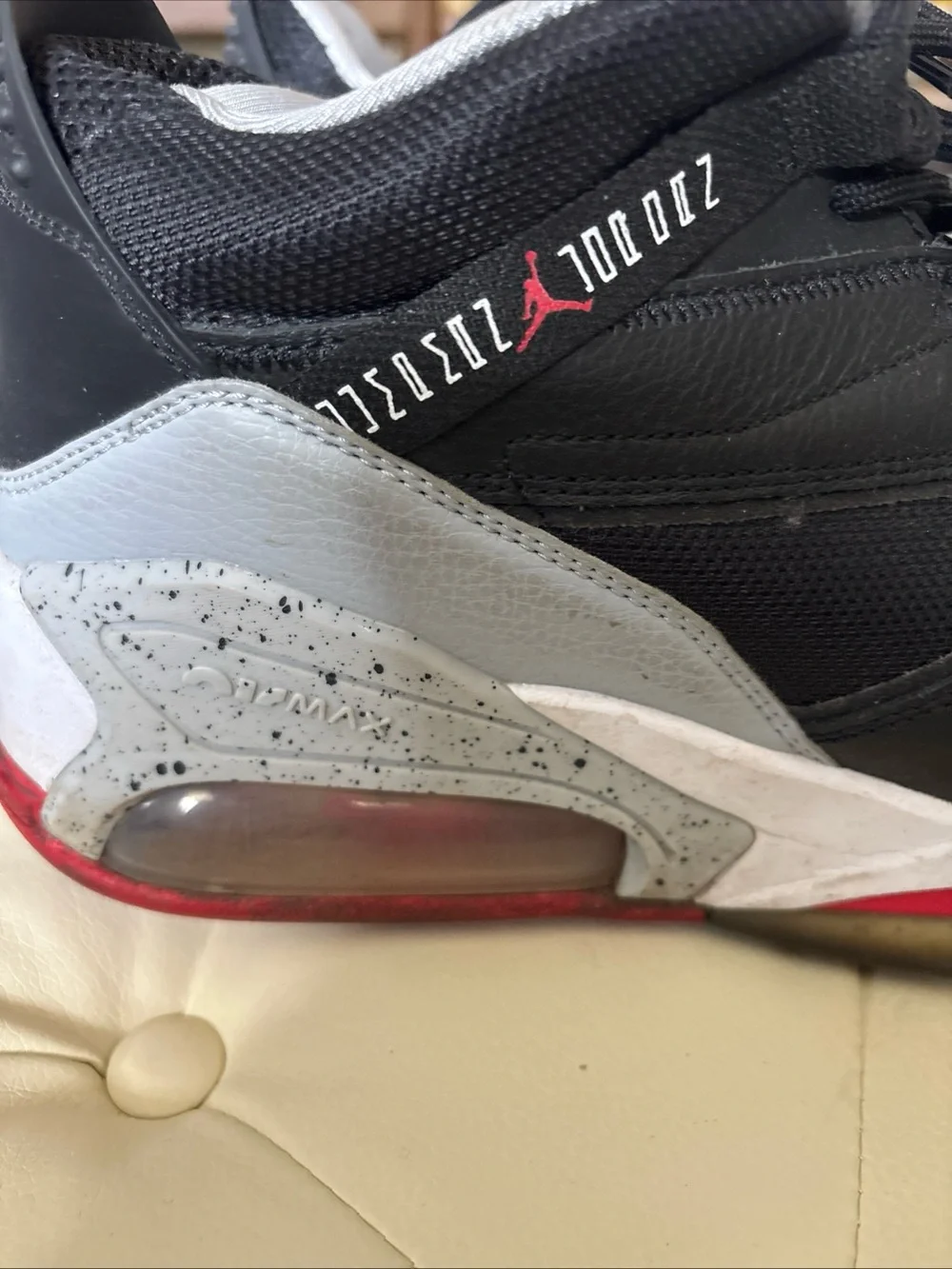 Jordan Black White and Red Mid-Top Sneakers